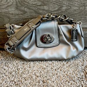 Mini Silver Coach Shoulder Bag